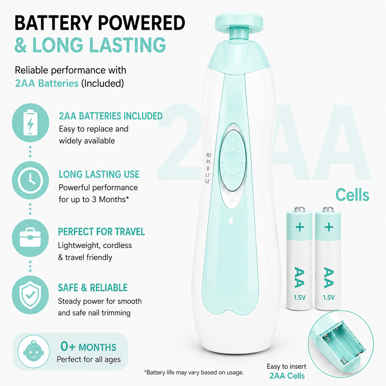 Battery Powered & Long Lasting